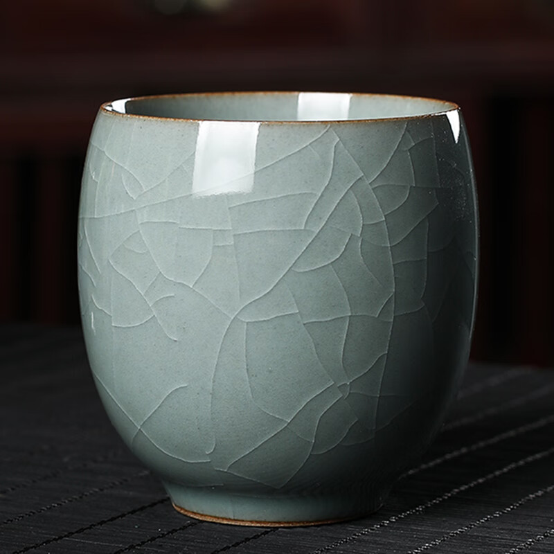 驰诺冰裂茶盏青瓷主人杯茶杯冰裂品茗杯龙泉陶瓷功夫茶具小茶盏汝瓷开