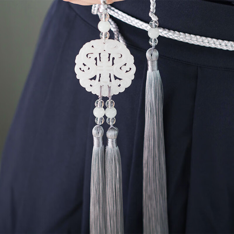 【京选旗舰店】古风汉服玉佩挂坠宫绦绳圆领袍禁步长流苏编织腰带腰坠