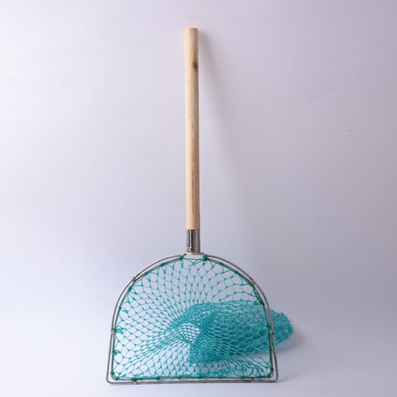 抄网头实木把抄网捞鱼虾米尼龙小大号双框方平头捞网市场卖鱼捞渔网 1