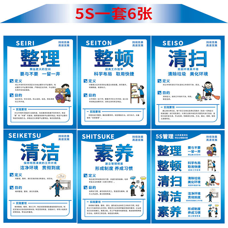 山顶松 5s管理标识牌 车间标语标贴宣传看板 质量办公室安全生产警示