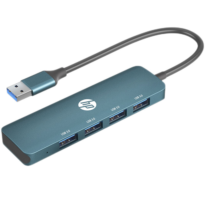 惠普（HP）usb分线器一拖四扩展坞 usb3.0拓展坞笔记本电脑多功能外接U盘hub集线器转换器 CT100，四个USB3.0接口