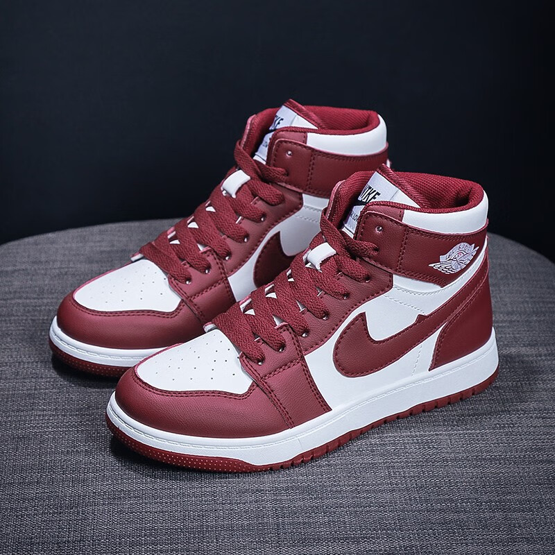 智乐眯aj女鞋新款高帮板鞋时尚潮流百搭休闲鞋女生运动鞋粉色可爱女鞋