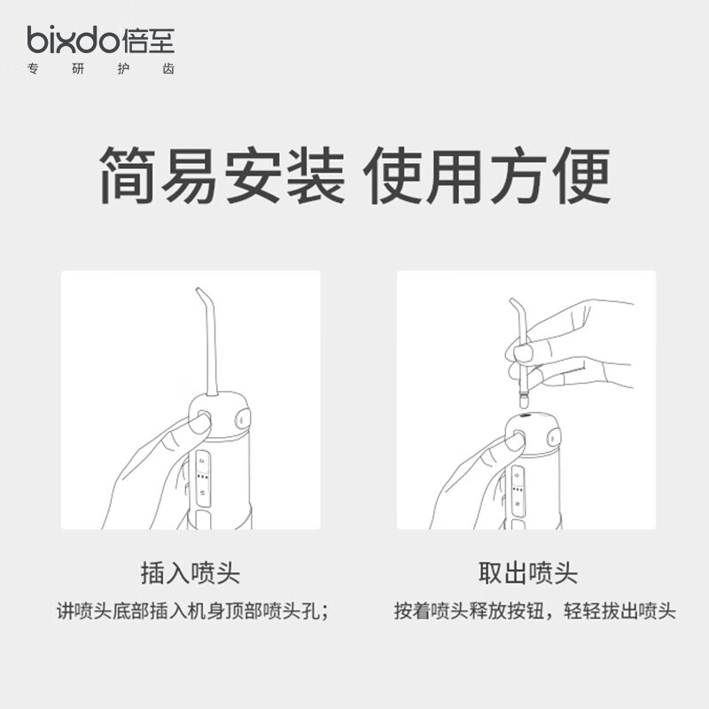 倍至（bixdo）冲牙器 （仅适用于A30/A31/A32机型）标准喷头-胶囊系列2支装NZ-A01