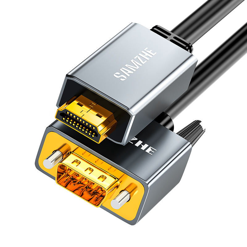 山泽HDMI转VGA转换器线 高清转接头投屏视频线 电脑笔记本盒子连投影仪电视显示器3米 HVL30