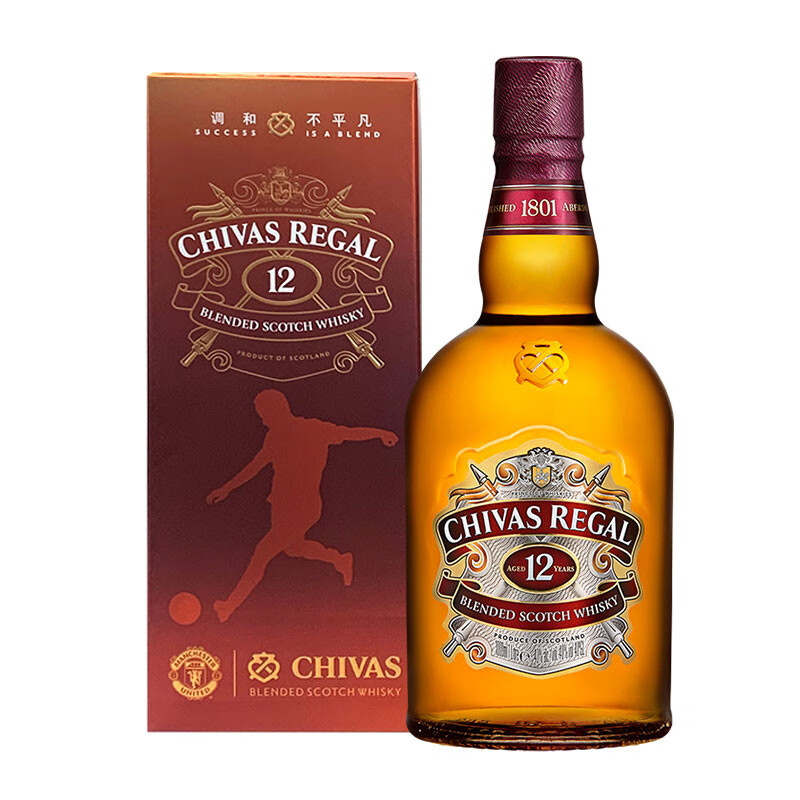 芝华士（Chivas）洋酒 12年 苏格兰 威士忌X 曼联 1000ml 礼盒装春节年货 送礼佳选haaamdegym