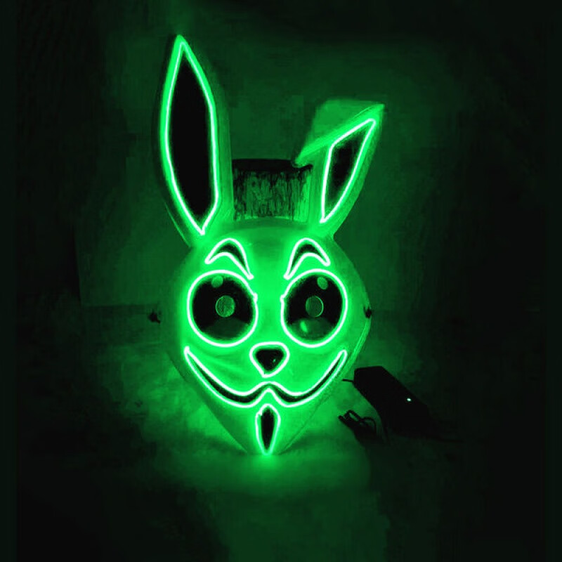 亲贝鱼弗兰克兔子面具 闪光地铁跑酷脸发光面具折耳兔面具费兰克搞怪