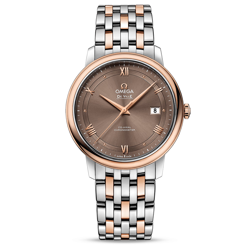 歐米茄（OMEGA）瑞士手表 碟飛系列經(jīng)典商務(wù)男士自動機械表39.5mm 424.20.40.20.13.001玫金棕盤