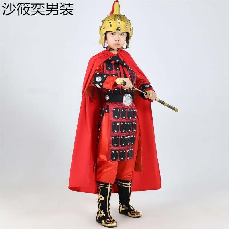 盔甲将古代士兵服装满江红合唱服岳飞铠甲汉服可开票 金色帽子 服装