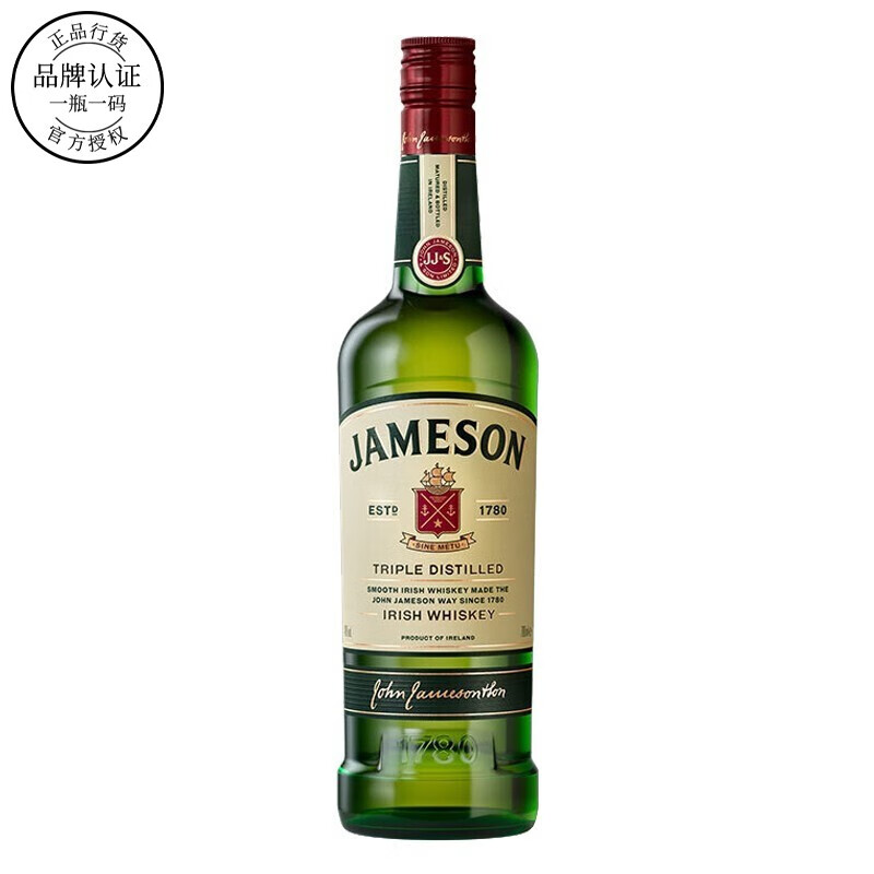 「自营配送」尊美醇（Jameson）爱尔兰威士忌 占美神占美臣 原瓶进口洋酒烈酒 一瓶一码 尊美醇700ml