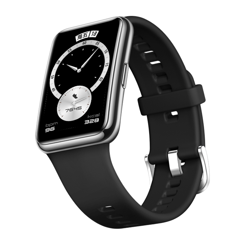 华为(HUAWEI)【送女神礼物推荐】华为手表Watch Fit女士款运动2代智能睡眠游泳NFC女友礼物血氧监测97种运动模 升级NEW雅致款-曜石黑-晒单送米兰玫瑰金钢带