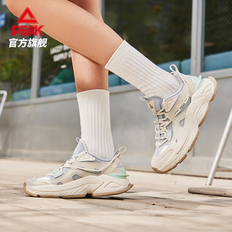 匹克(peak)女鞋态极乘风休闲鞋2024夏季新款软底老爹鞋女厚底百搭运动