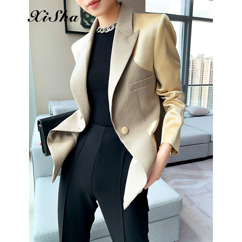 女士 时尚轻奢女装奢牌高端羊毛西装外套女时尚修身好版型醋酸西服