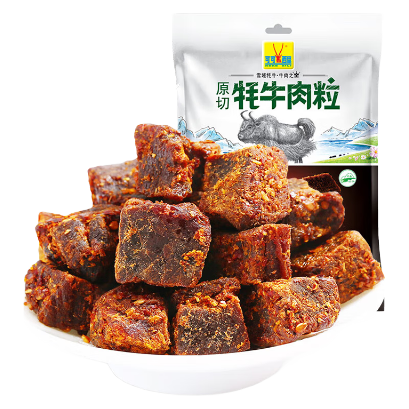 可可西里 青海特產(chǎn) 原切牦牛肉粒牛肉干小吃150g袋裝辦公室休閑零食小吃 五香 150g*1袋