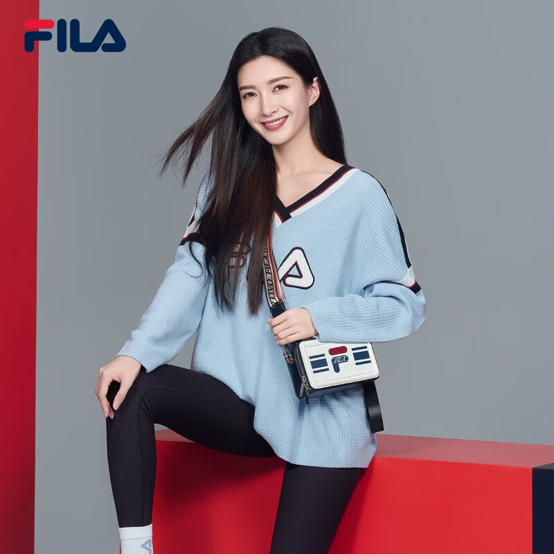 FILA 斐乐官方江疏影同款女子针织衫2021冬季新款时尚休