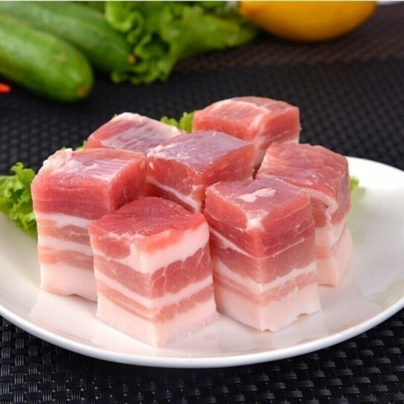 农家土猪2/3斤带皮五花肉块瘦肉里脊肉土猪皮肋排 2斤五花肉块【偏肥