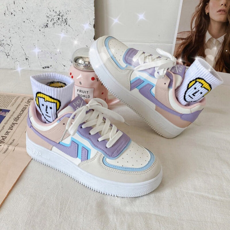 【潮牌联名款】aj女鞋2021年早春新款新款马卡龙af1空军一号运动休闲