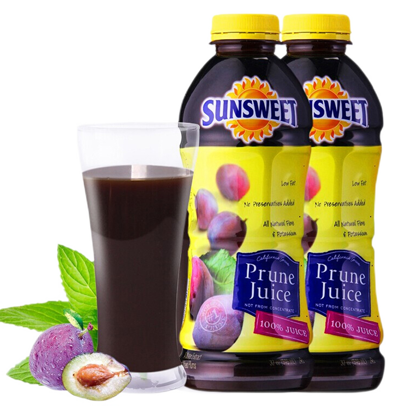 日光（Sunsweet） 美国进口 日光牌西梅汁nfc果汁 非浓缩纯果蔬汁饮料孕妇可喝饮品 100%西梅汁946ml*两瓶