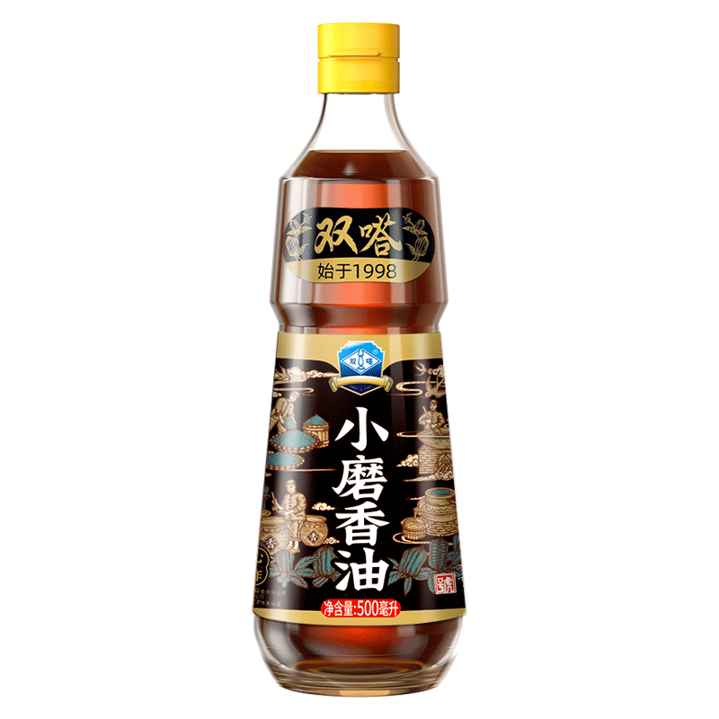 雙嗒小磨香油純芝麻油 芝麻香油 重慶老字號  500ml 玻璃瓶裝