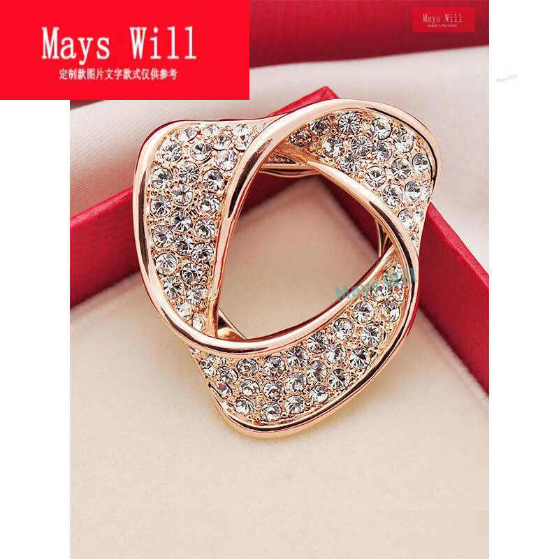 mays will丝巾扣百搭奢华衣角打结扣环高档披肩围巾两用胸 三角纽扣