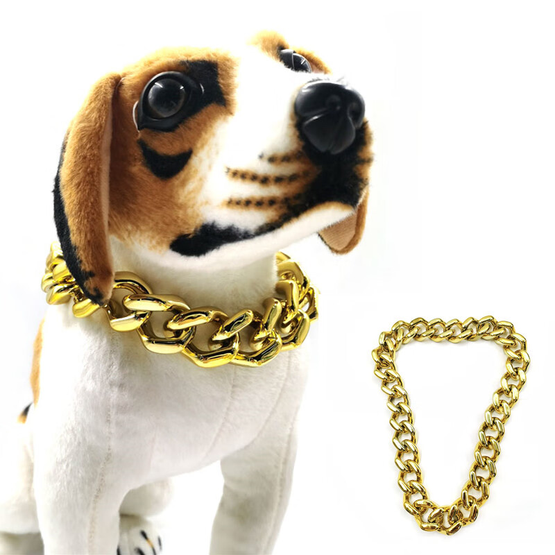 宠物大金链子 大型宠物狗项圈狗狗金项链大金链子金毛拉布拉多犬i 2cm