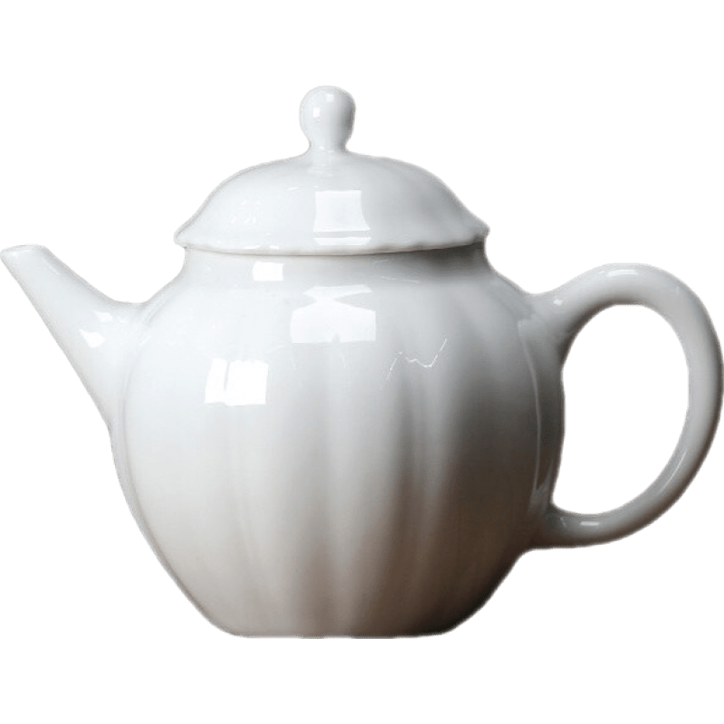 泡菊花茶的玻璃壺景德鎮(zhèn)甜白瓷菊花壺 陶瓷茶壺 西施壺 泡茶壺小瓷壺功夫茶具 小號 甜白瓷菊花壺 約160ml