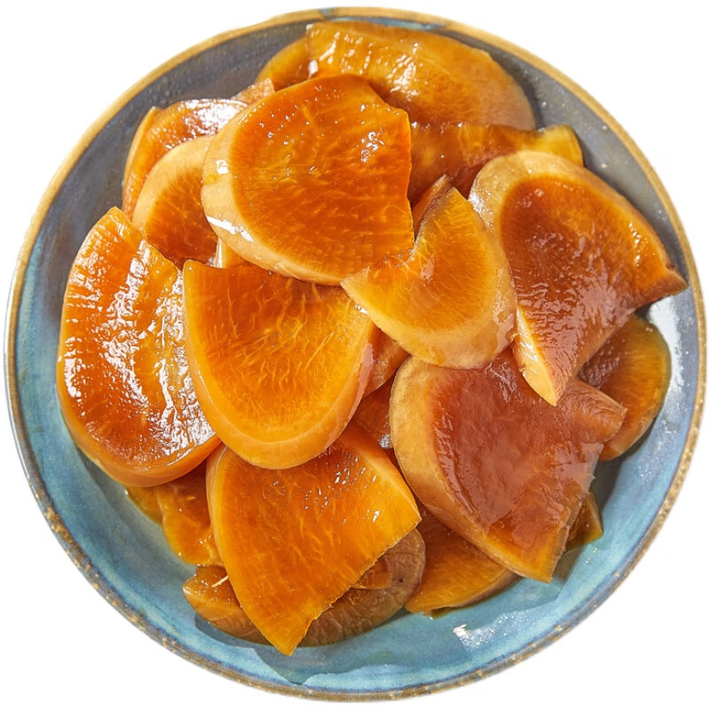 炎良小子 黄岩酱萝卜花萝卜干浙江台州萝卜皮3袋即食酱菜爽脆 500gx3