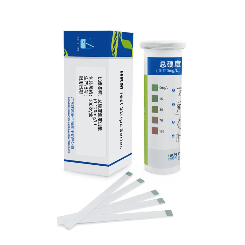 环凯微生物 HKM HuanKai Microbial090036总硬度测定试纸(0-120mg/L)100次/盒生活饮用水、地表/地下水
