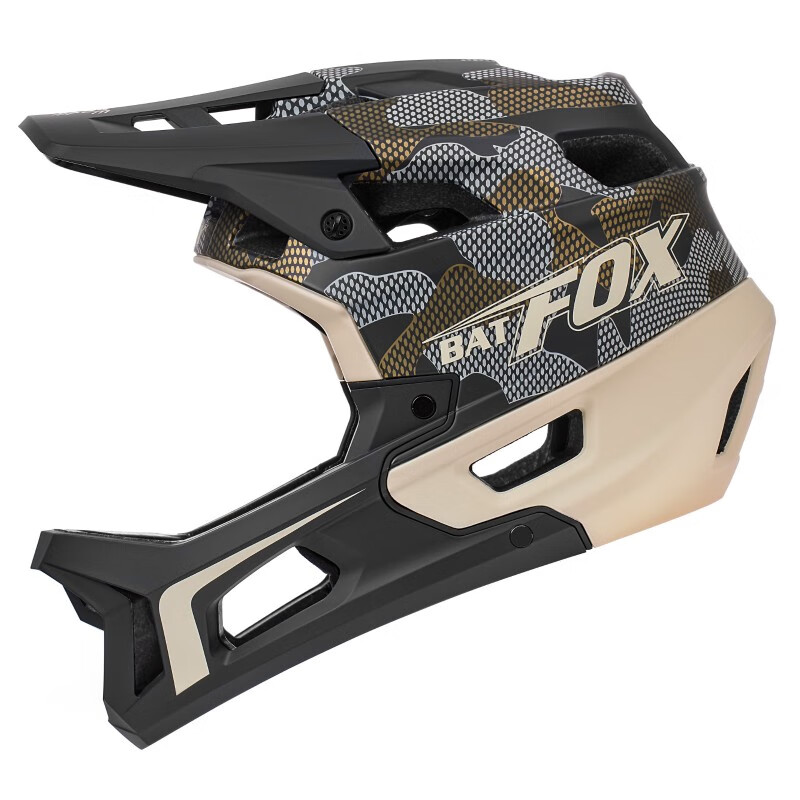 蝠狸（BATFOX）美国FOX头盔山地车全盔BMX越野全盔速降绿道林道全盔自行车安全帽 LA109-卡其色 L(59-61CM)