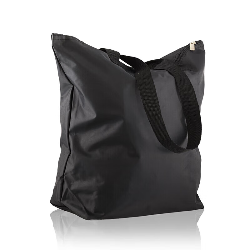 增合男女尼龙包防水拉链购物袋手提牛津布包便携折叠大容量尼龙包单肩 黑色