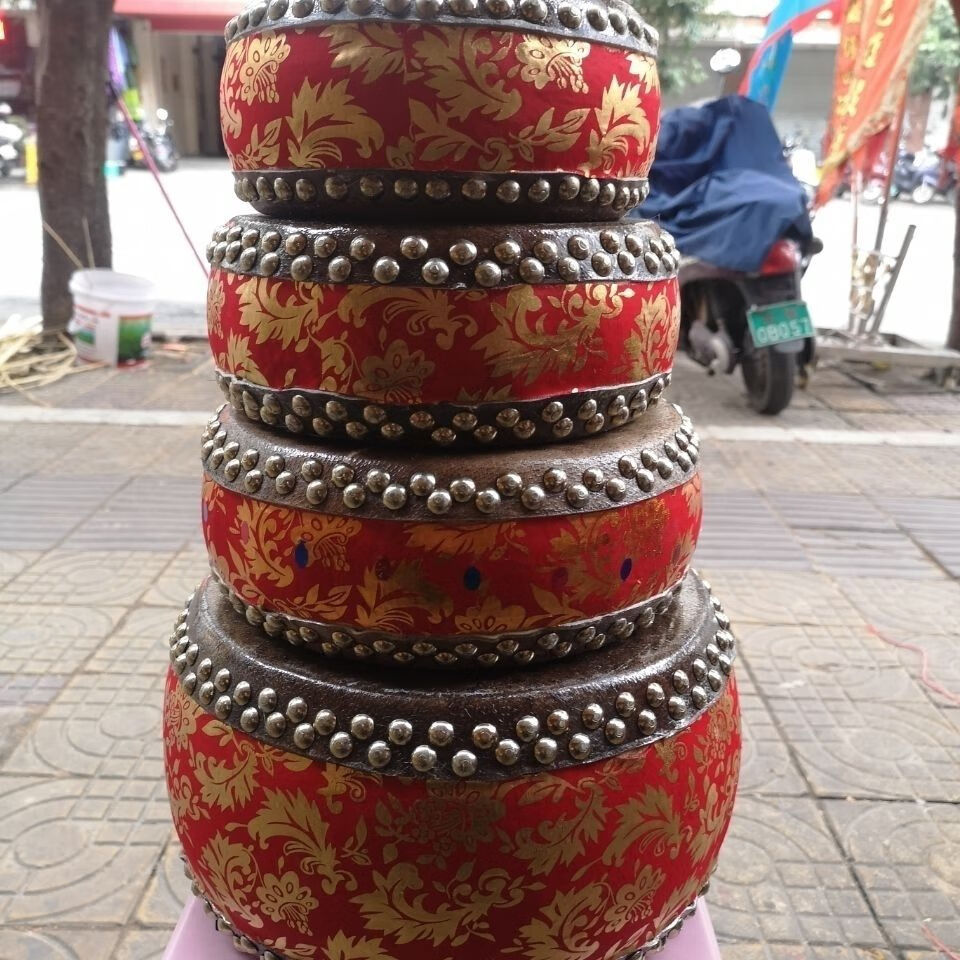 佛山狮鼓寸双面牛皮鼓道士鼓大鼓舞狮醒狮鼓锣鼓小鼓 12寸双面牛皮鼓
