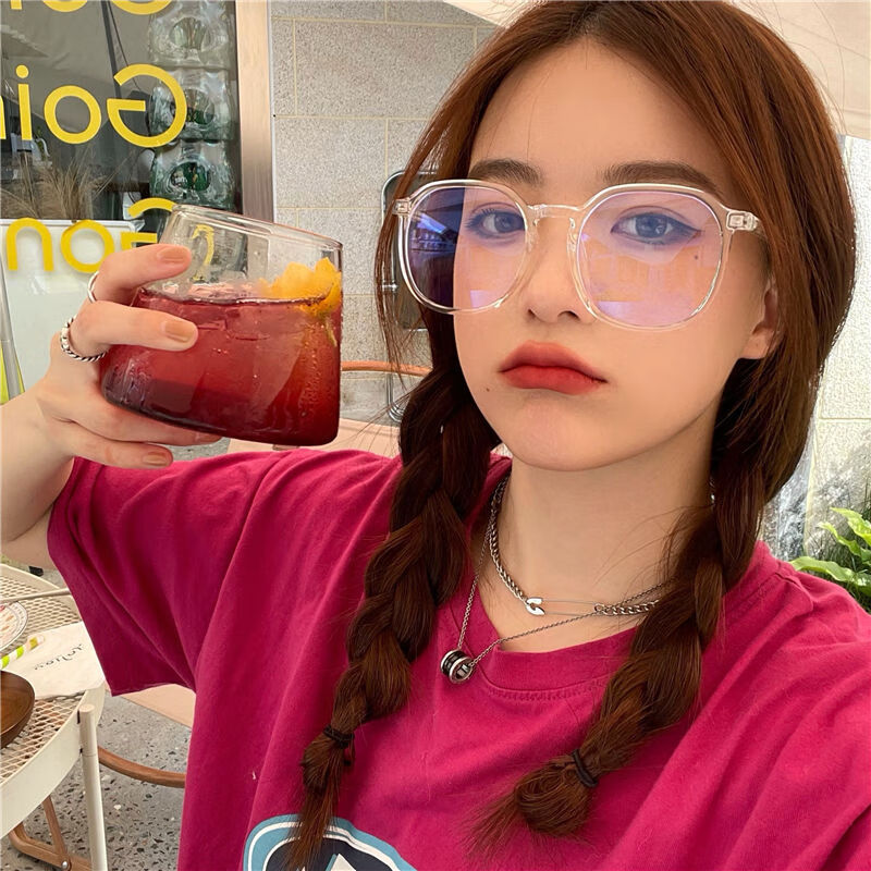 新品单片眼镜小红书同款眼镜女学生韩版网红黑框素颜神器眼睛有度数显