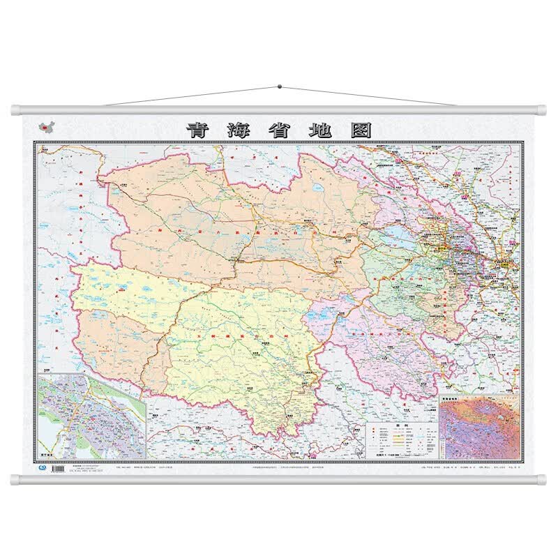 山西省地图挂图（1.2米*1.4米 竖版 无拼缝挂图） 青海 1.1米*0.8米