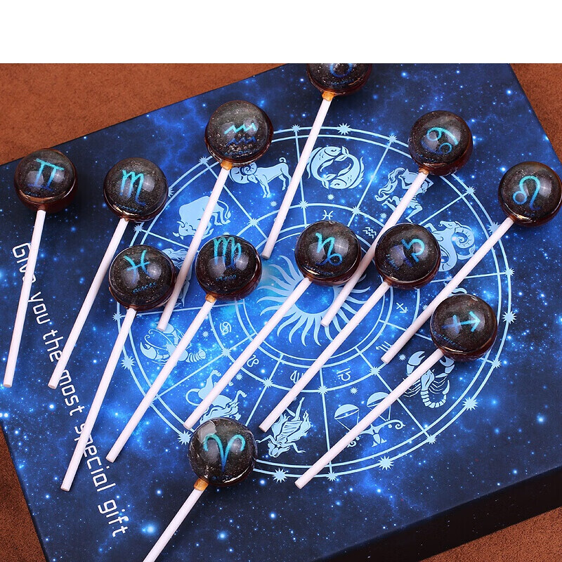 健康创意手工星空棒棒糖礼盒装十二星座七夕情人节礼物定制星空巧克力