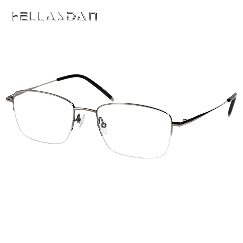 HELLASDAN华尔诗丹 日本进口简约时尚系列光学镜架男女款半框眼镜架H3005 003 枪色 53mm