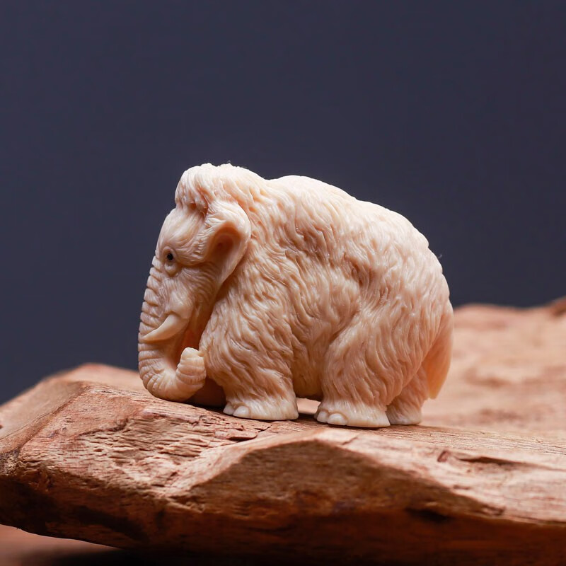 木普森 猛犸象牙 招财大象 吉象摆件 饰品 牙雕萌物收藏工艺品送礼