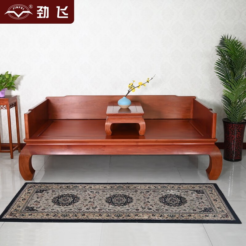 劲飞（JINFEI） 红木家具缅甸花梨(学名：大果紫檀)罗汉床 中式实木沙发床打坐古典明式家具 万代福等级