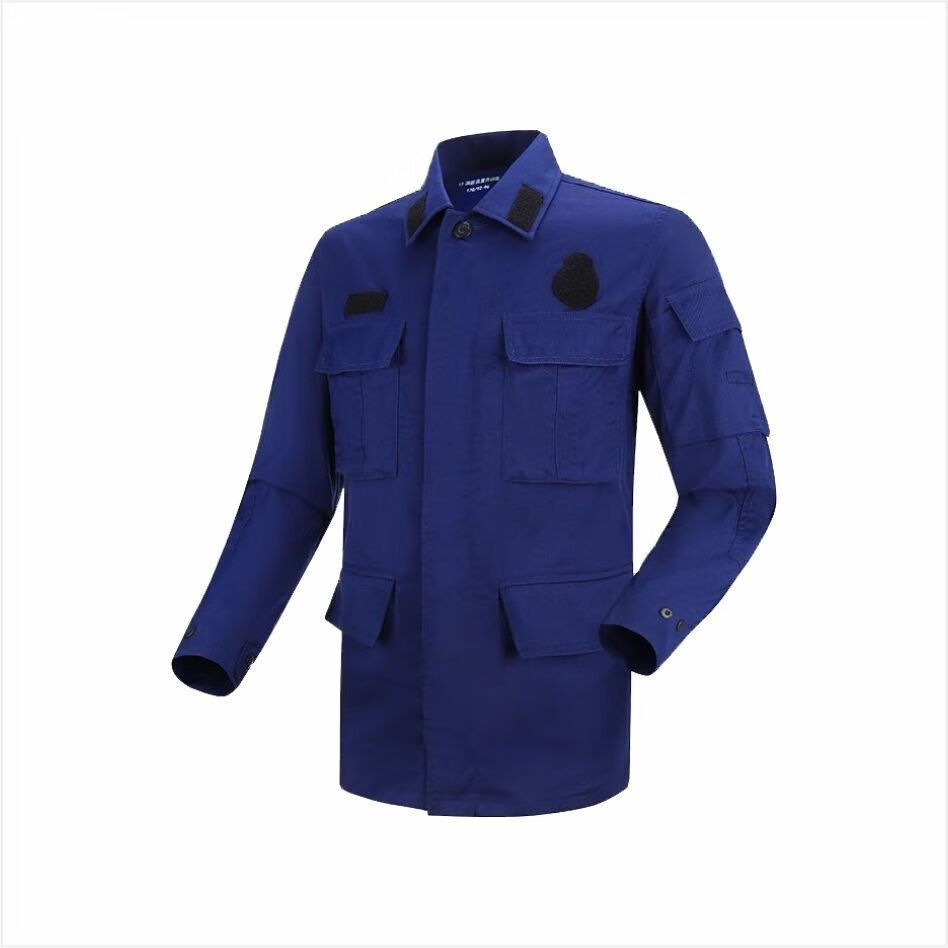 蓝色火蓝色工作服夏季长袖作训服男套装蓝颜色冬季训练服防静电工