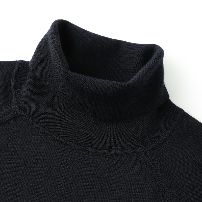 MAYOR男装 优质羊毛混纺手感柔软高领藏青色羊毛衫 藏青 100cm
