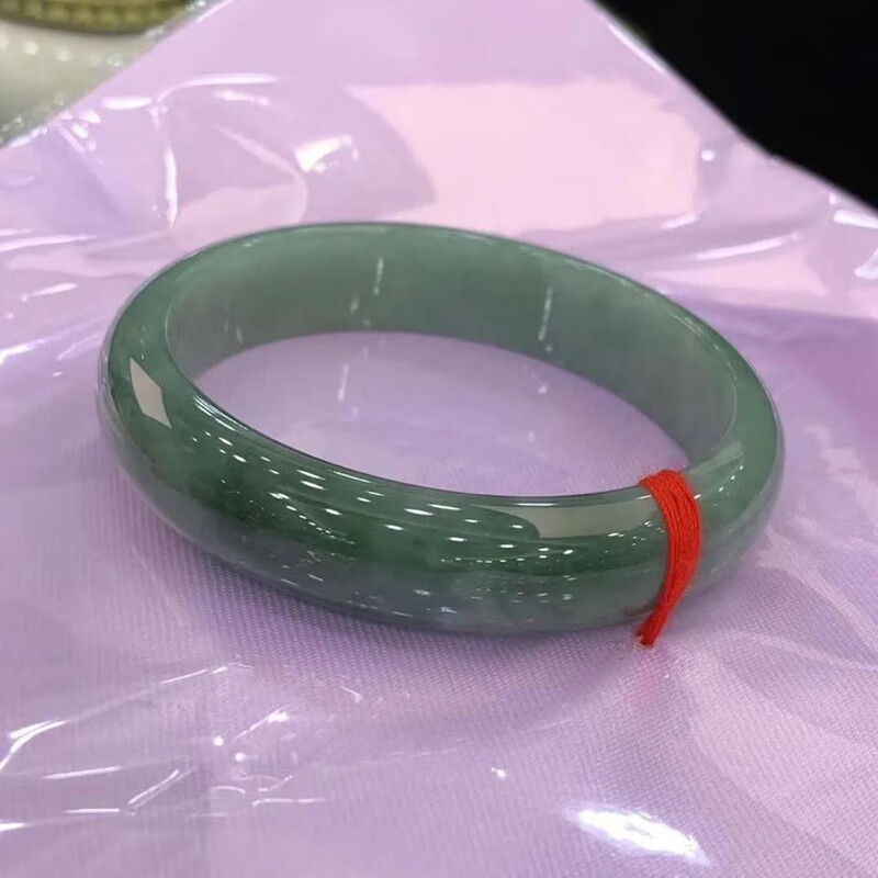 kerla翡翠冰糯种翡翠手镯油青色玉手镯女圣诞礼品 内径52mm