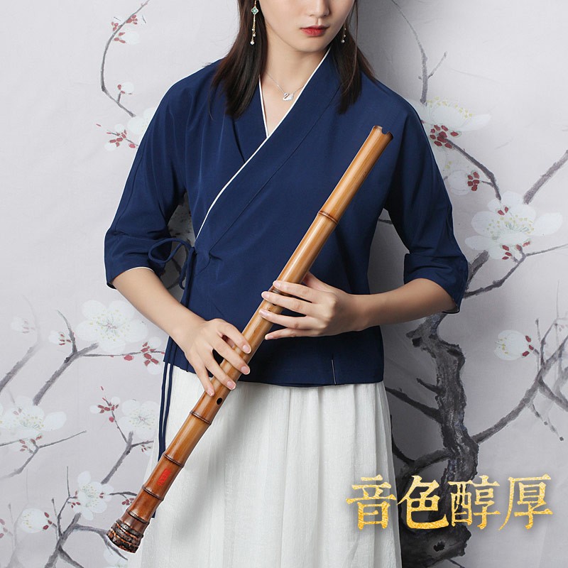 伶吟专业演奏南箫乐器初学八孔南箫通口一节竹根金竹萧 本色 8孔正手F调使用感如何?