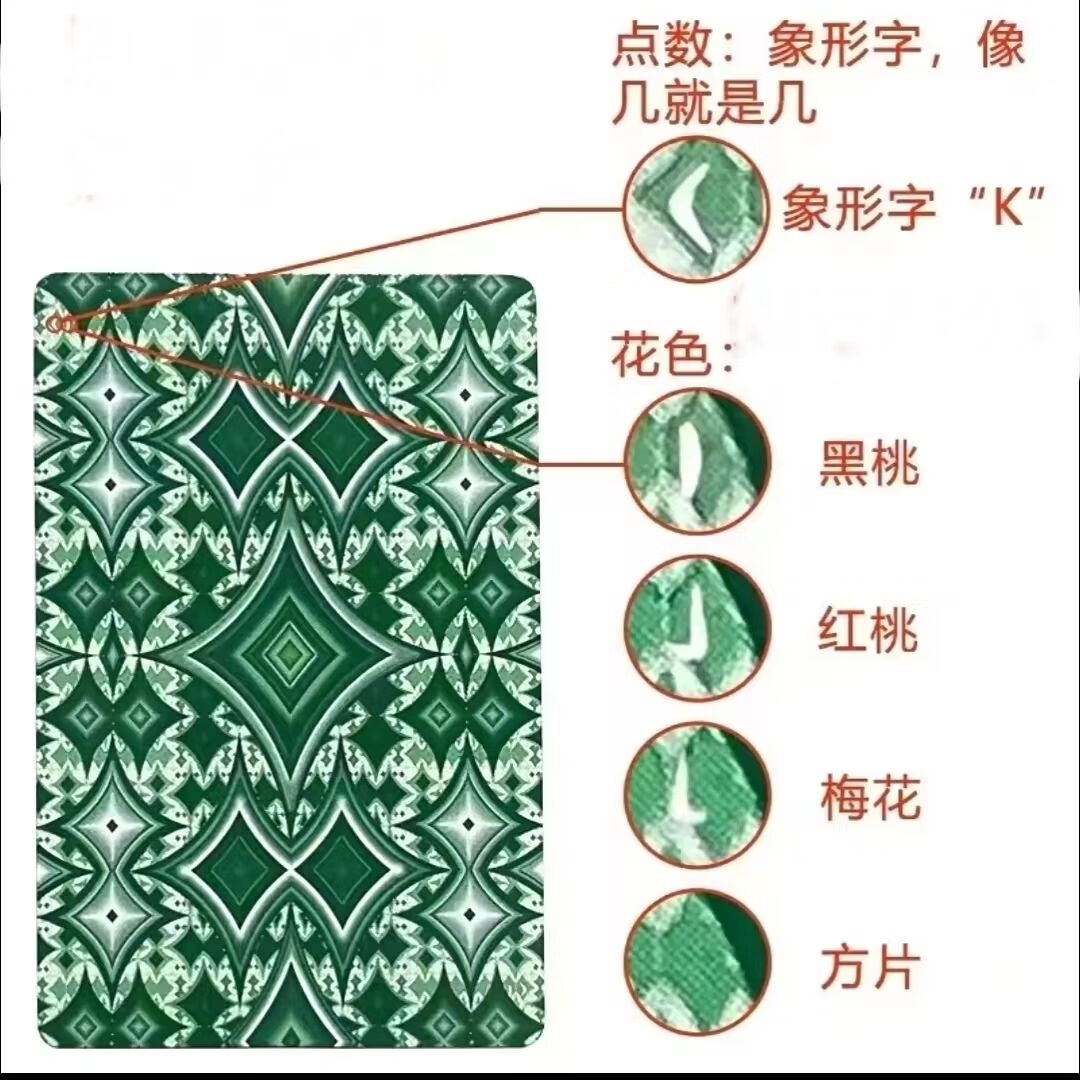 辨牌背面认牌近景魔术道具原厂牌象形 姚记2103原厂数学密码