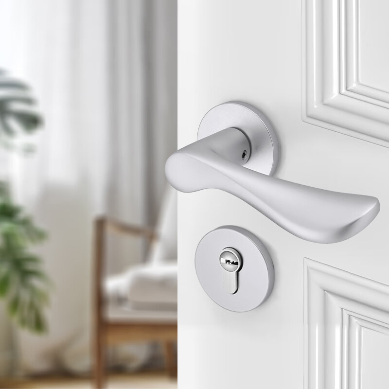 梅花（BLOSSOM）分体锁室内卧室门锁轻音降噪锁体铜芯免改孔门锁268砂白