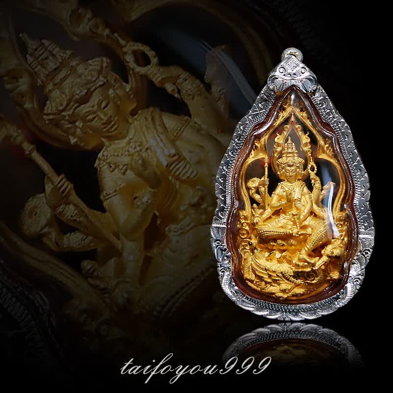 炫帕泰佛佑泰国佛牌真品 龙婆禅南 2558钛金版骑凤四面佛吊坠 龙婆禅