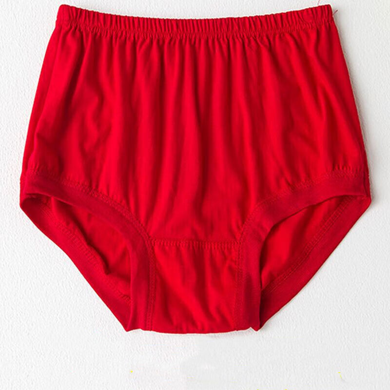 抒涵老人红色内裤纯棉女士三角短裤宽松大码新疆全棉中老年内裤女