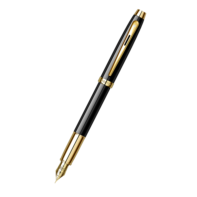 犀飛利（sheaffer）100系列鋼筆商務(wù)辦公練字筆簽字筆 生日禮物商務(wù)鋼筆 黑琺瑯金夾