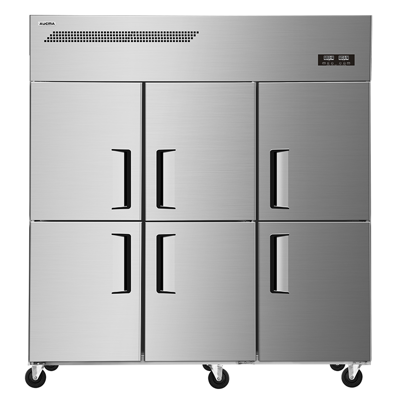 澳柯玛（AUCMA）六门厨房冰箱 立式冷冻冷藏双温 不锈钢商用冰箱餐饮后厨保鲜柜VCF-1360HT