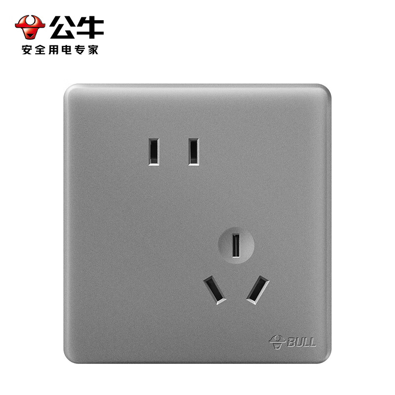 公牛【万家】g28灰系列大面板装饰开关墙面电源开关插座面板 g28z223