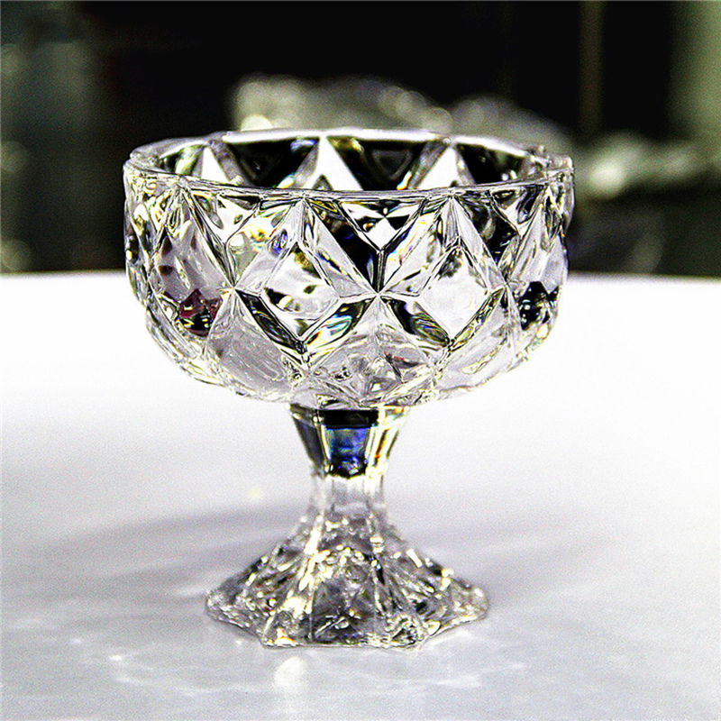 艺幻燕窝玻璃碗 琉璃玻璃高脚碗小碗单个精致创意燕窝碗透明水晶甜品碗餐具 300ml透明款(配勺)
