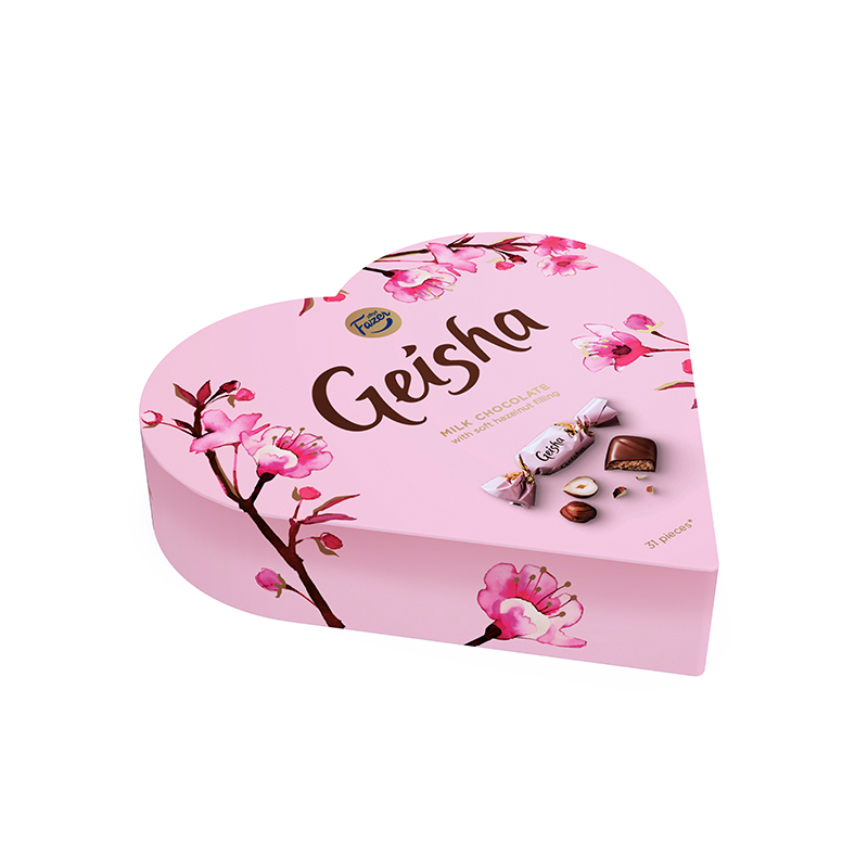 菲泽（Fazer）芬兰进口 盖莎系列榛仁夹心牛奶巧克力心形礼盒225g 节日送礼