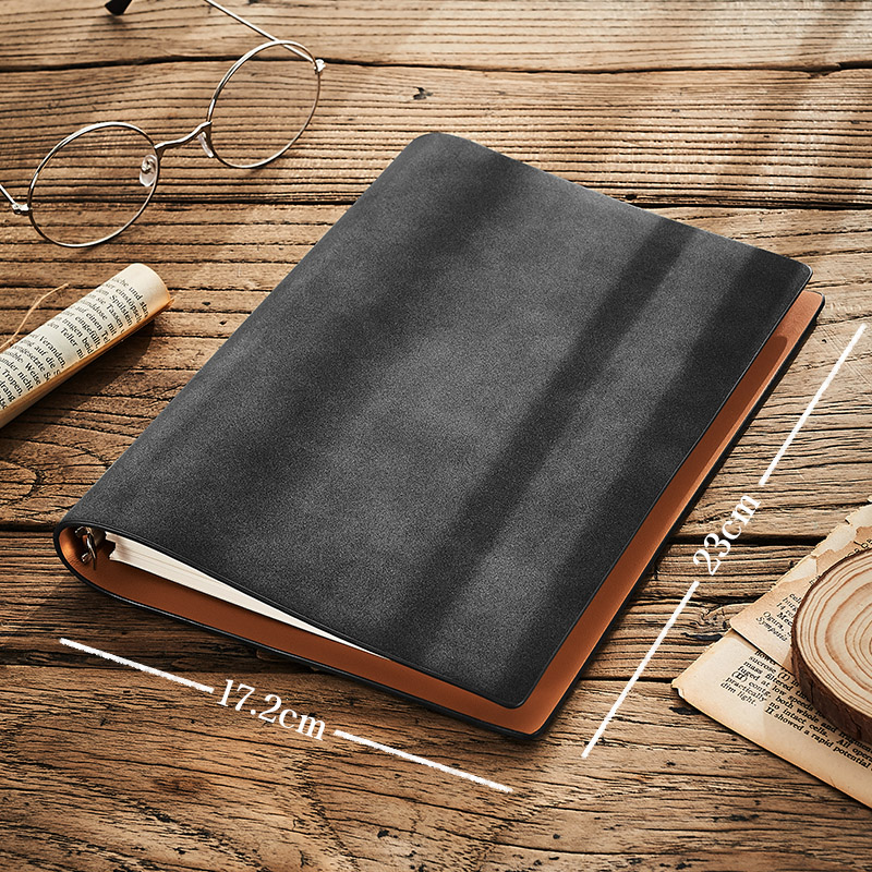 博举润a5活页本子可拆卸外壳软皮面笔记本子简约ins风大学生高档日记